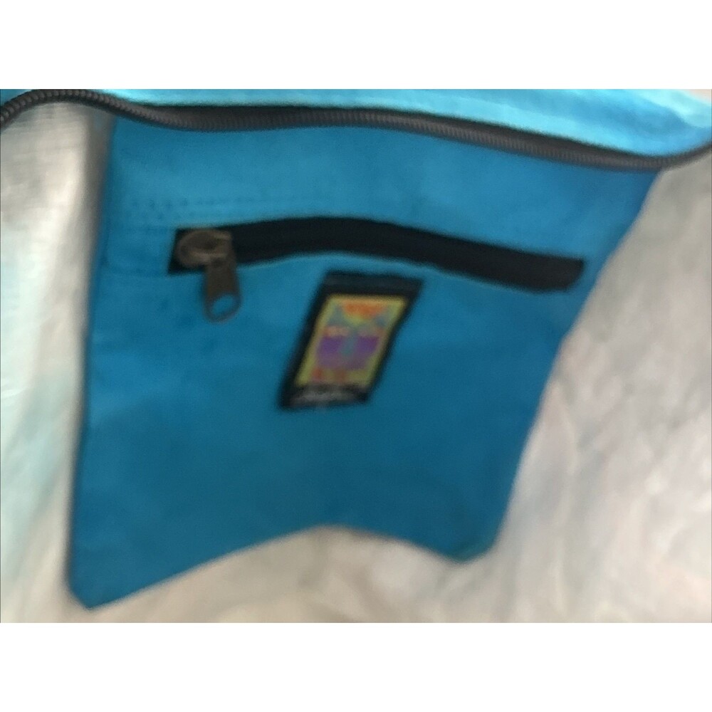 Laurel Burch Horses Canvas Shoulder Bag Beaded Tote w/mini cat bag *see wear pic - Picture 10 of 10